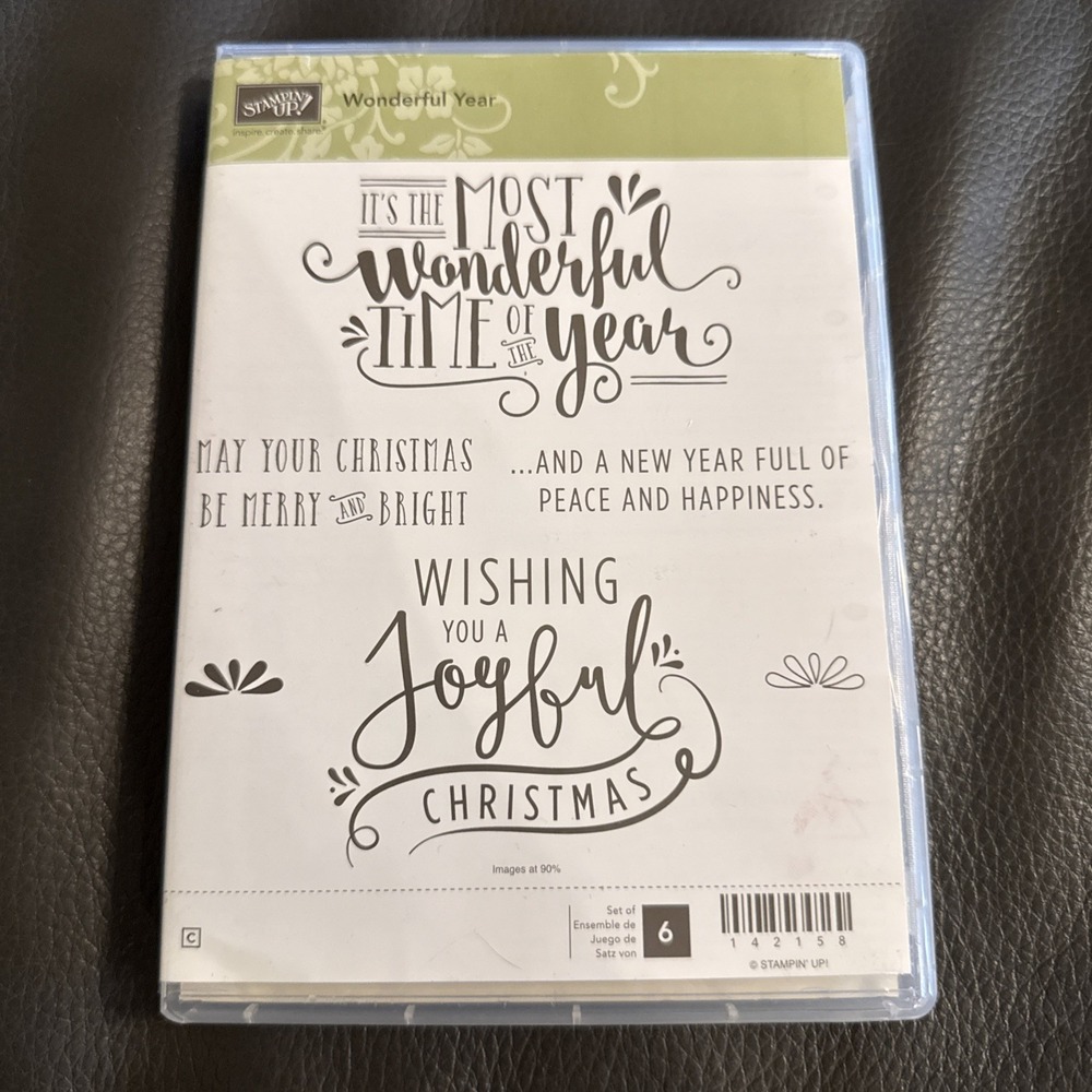 Stampin Up Wonderful Year set of 6 "Retired" Joyful Christmas, Merry & Bright